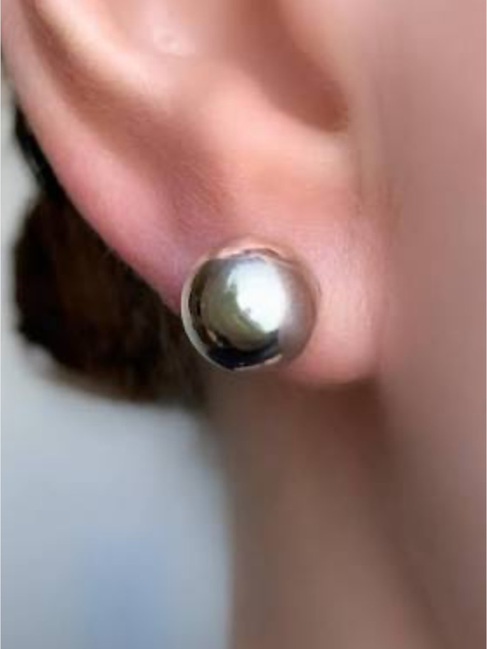 Tiffany & Co. Sterling Silver Ball Stud Earrings with Tiffany Blue Pouch - Picture 6 of 6